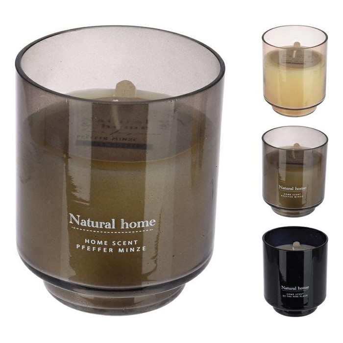 VASO VETRO CON CANDELA 10X12CM